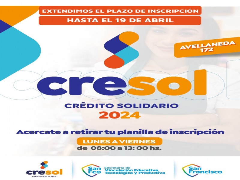 Se extiende el plazo de inscripción al Programa CRESOL 