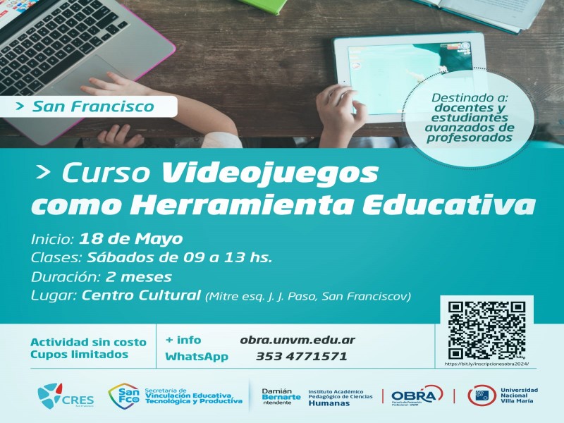 Inscriben para curso de video juego como herramienta educativa