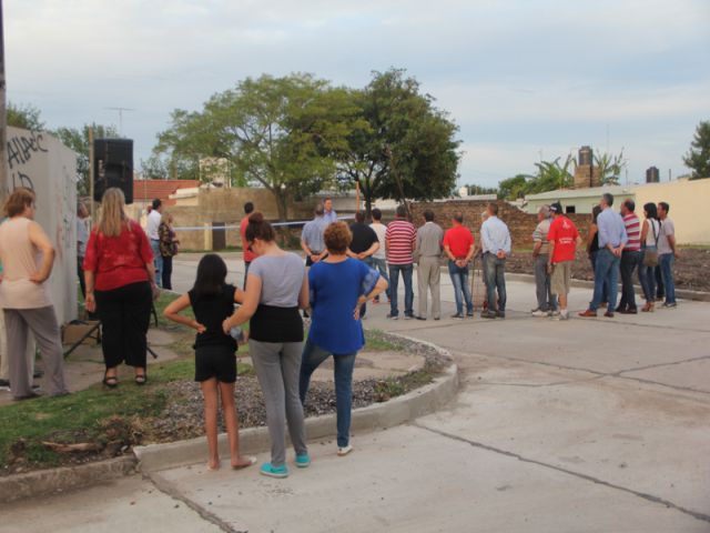 El intendente García Aresca inauguró oficialmente la primera obra realizada con la Planta Hormigonera Municipal