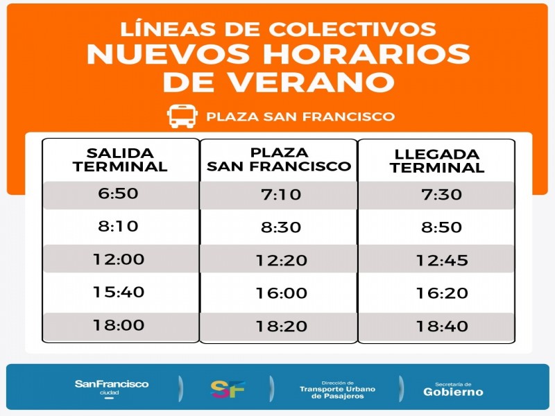 Ampliación del horario en Servicio de Transporte Urbano de Pasajeros