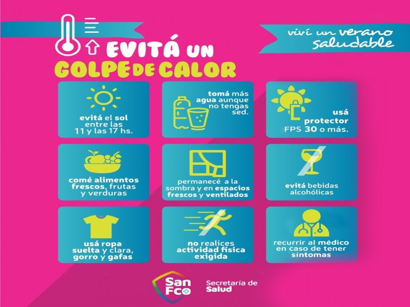 Recomendaciones ante el registro de altas temperaturas