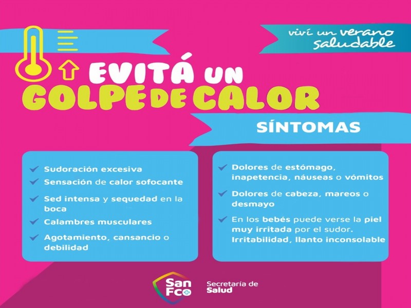 Recomendaciones ante el registro de altas temperaturas