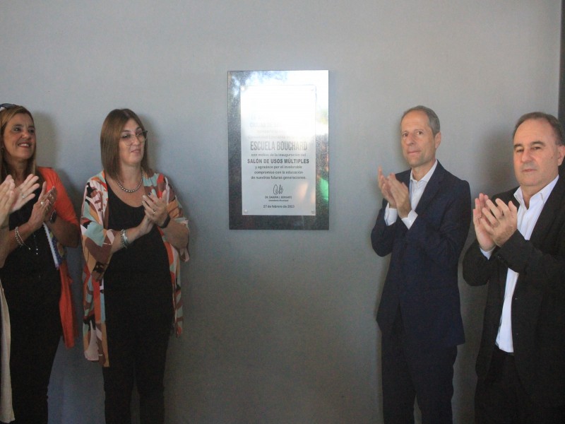 Bernarte participó de la inauguración del SUM en el Centro Educativo Hipólito Bouchard