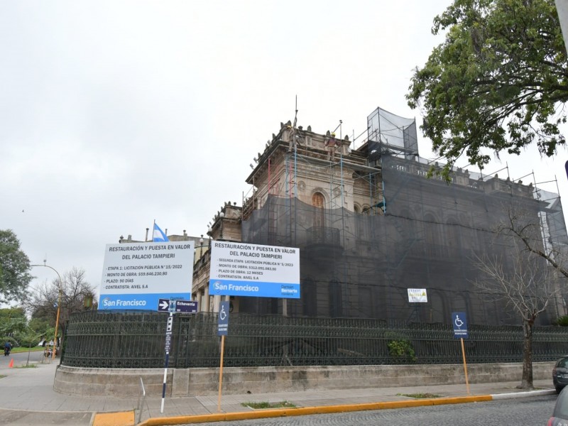 Palacio Tampieri: comenzó la segunda etapa de la restauración y puesta en valor del emblemático edificio de la ciudad