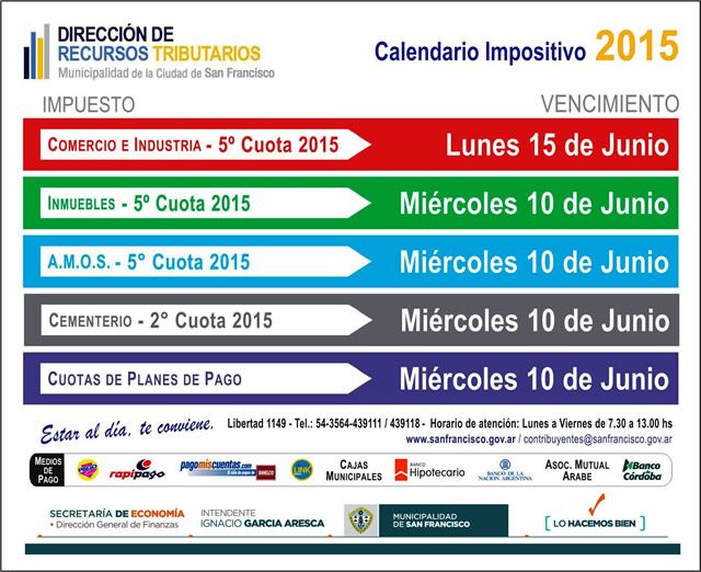 Calendario Impositivo Junio