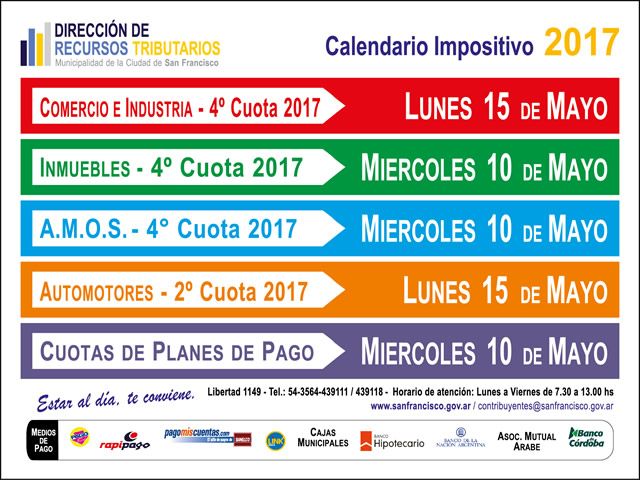 Calendario Impositivo 05/2017