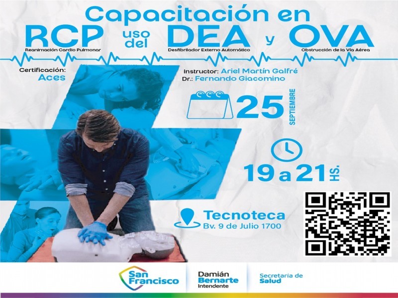 Mañana jueves se desarrolla una nueva capacitación gratuita en RCP